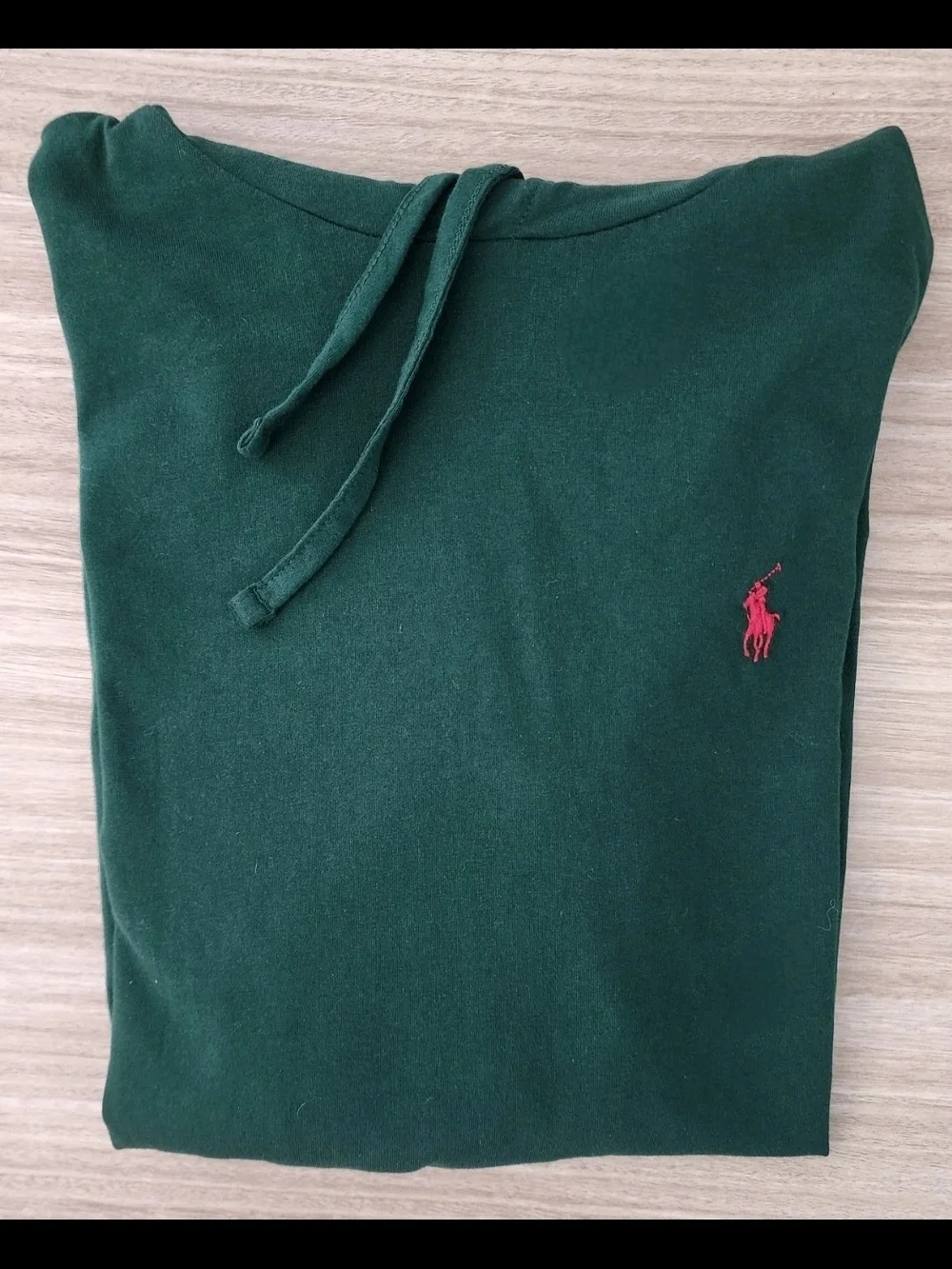 Ralph Lauren Green Hooded Long Sleeve Tee XS Cotton